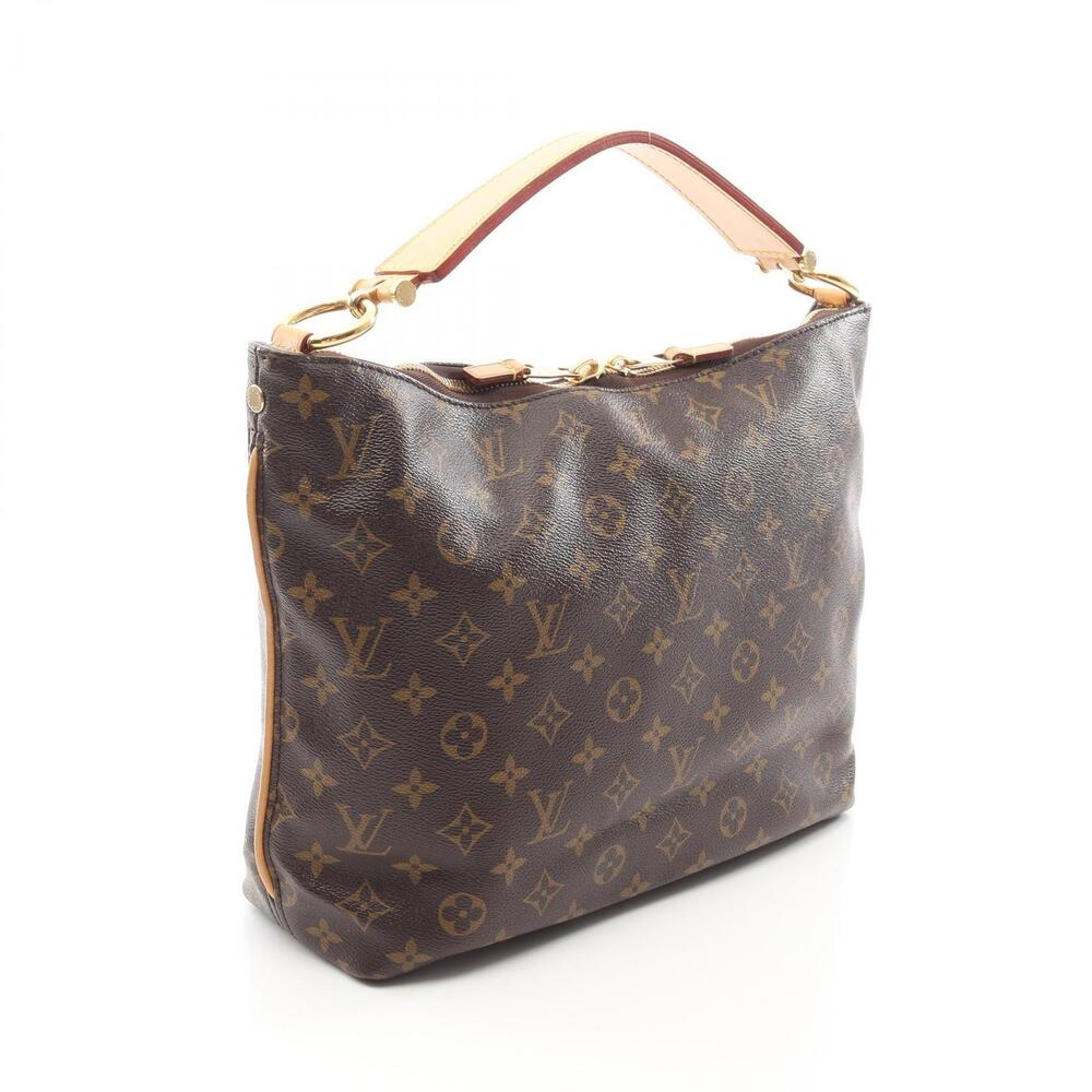 Louis Vuitton Sully Monogram Shoulder Bag Canvas Leather Brown